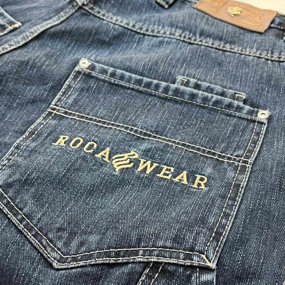 00s ROCA WEAR Denim Painter Pants 紺 W34×L30 ロカウェア デニム