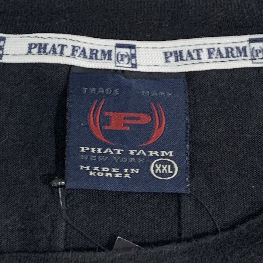 00s PHAT FARM Logo S/S Tee 黒 XXL ファットファーム 半袖 Tシャツ 4