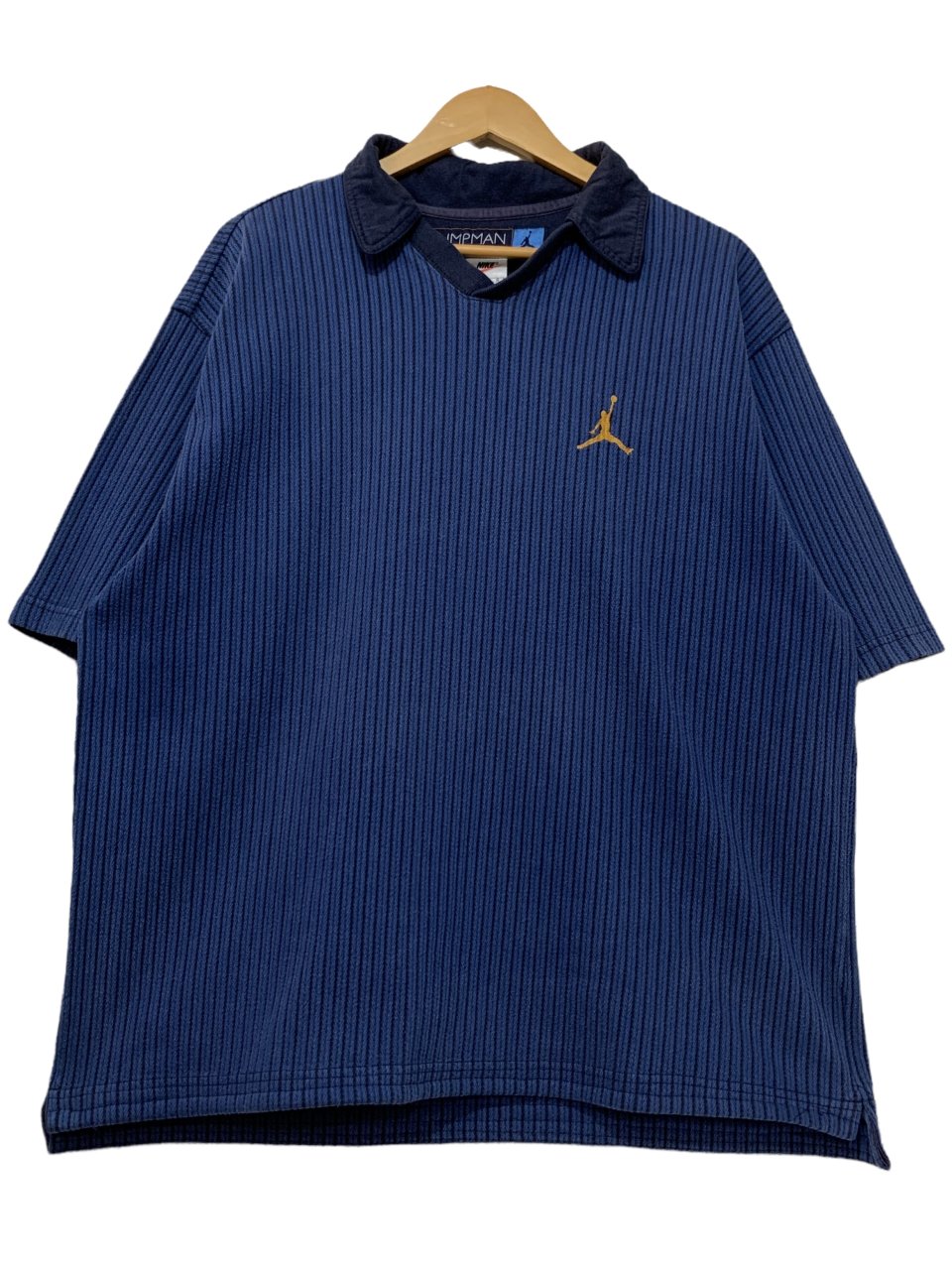 97年製 NIKE JORDAN Cotton Knit S/S Polo Shirt 青紺 L 90s ナイキ