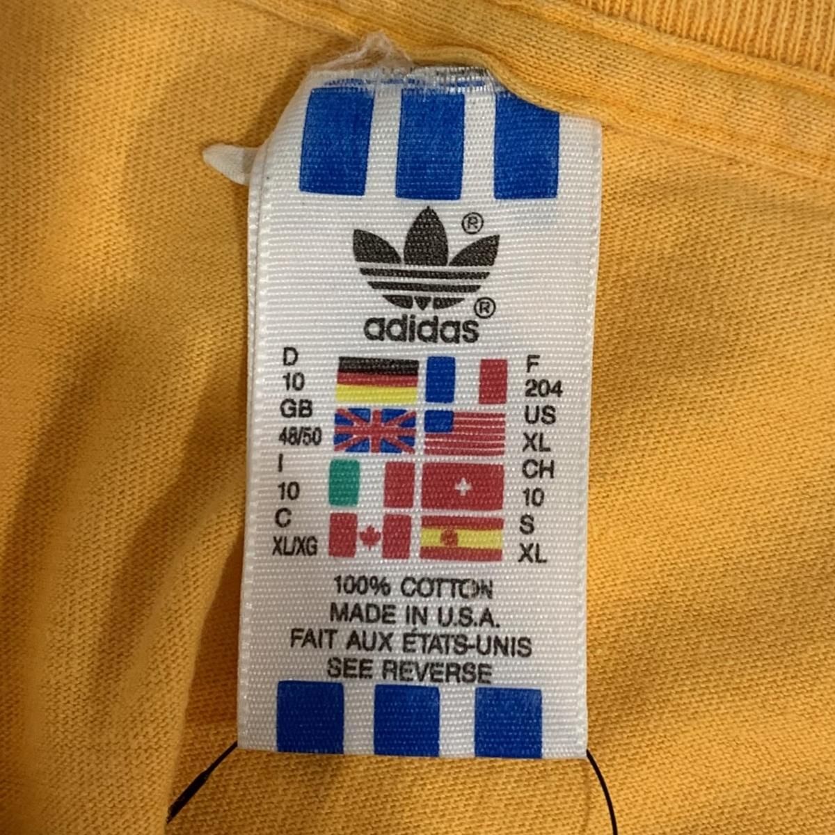 USA製 90s adidas Logo Over Print S/S Tee 黄オレンジ XL USA製 90s adidas Logo Over Print S/S Tee 黄オレンジ XL