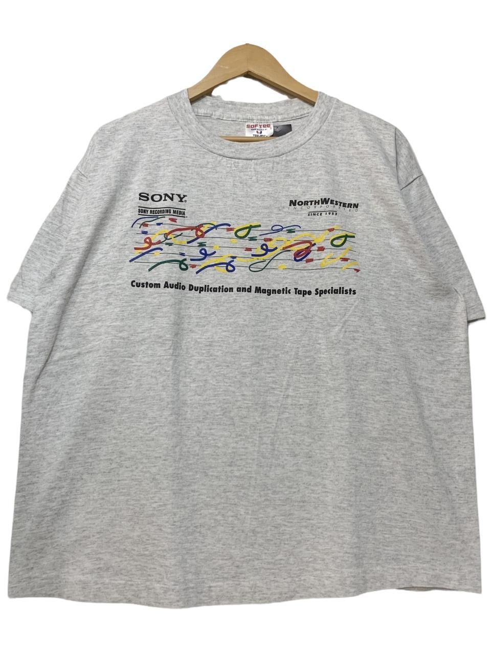 90s USA製 SONY ソニー 企業 アート プリント 半袖 Tシャツ L