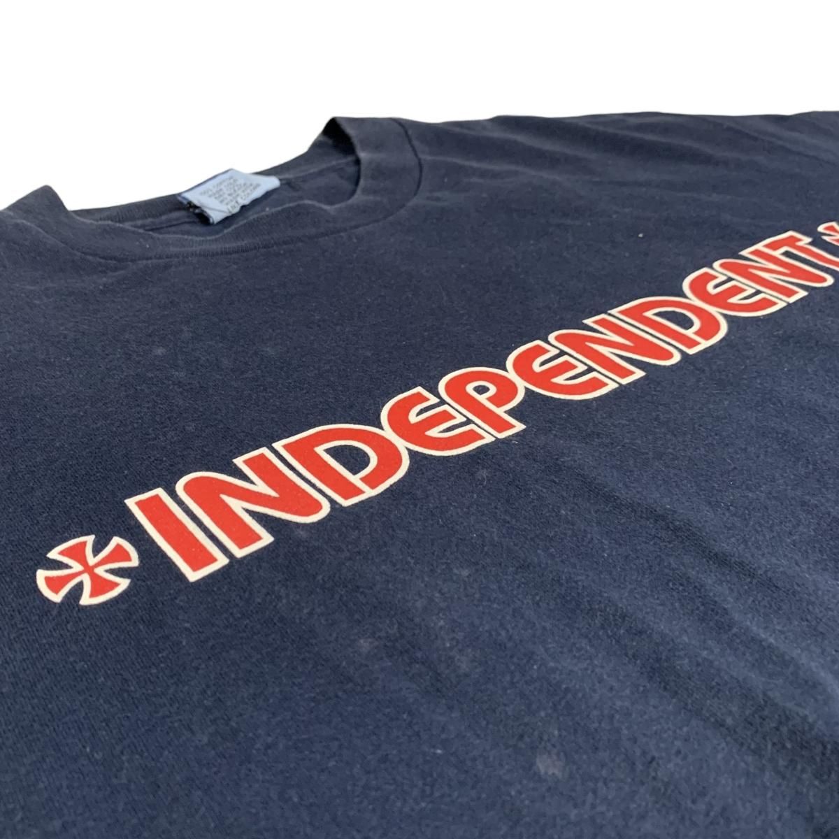 USA製 00s INDEPENDENT Logo S/S Tee 紺 L インディペンデント 半袖 T 