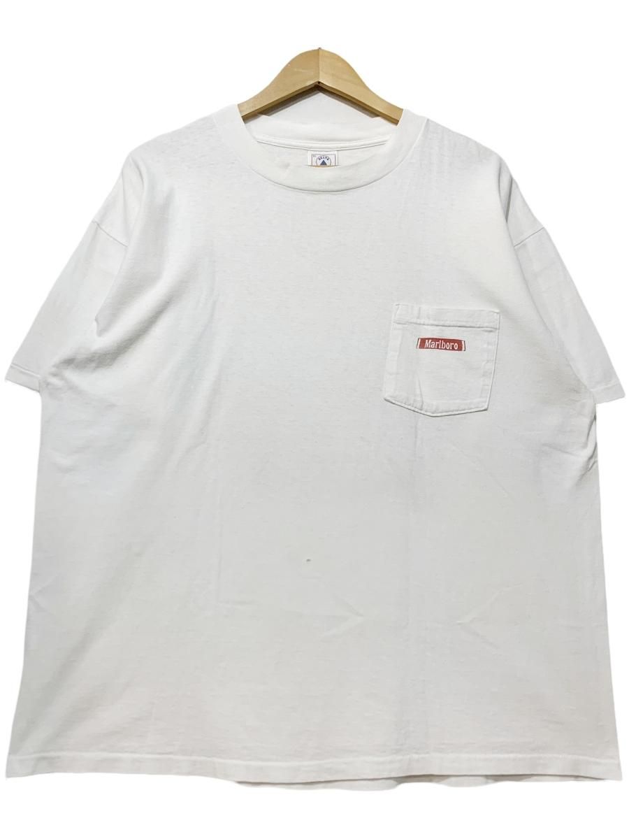 USA製 90s Marlboro Print Pocket S/S Tee 白 XL マルボロ 半袖 T