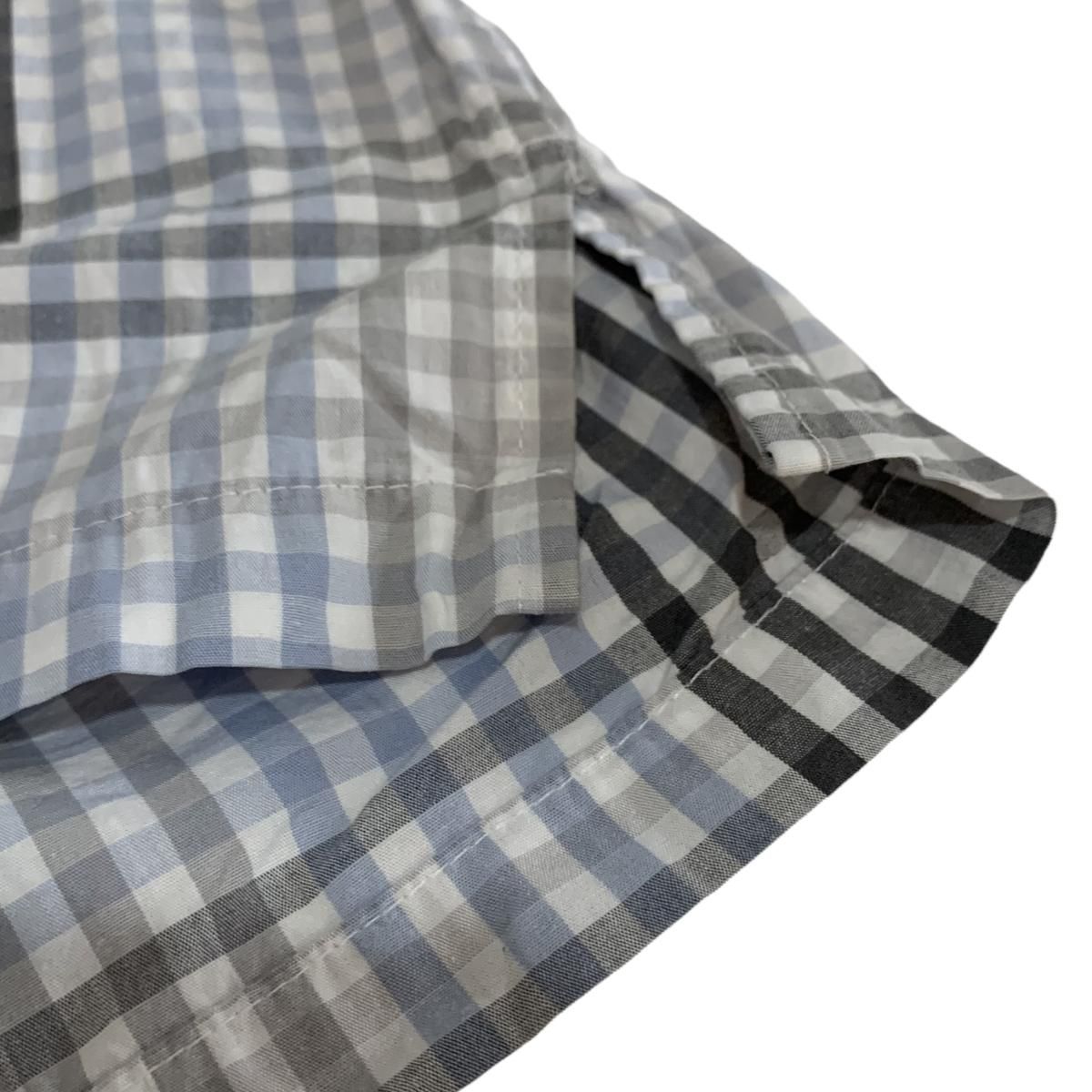 パットファーム 00s PHAT FARM Check Cotton S/S Shirt 水色灰 XL ファット