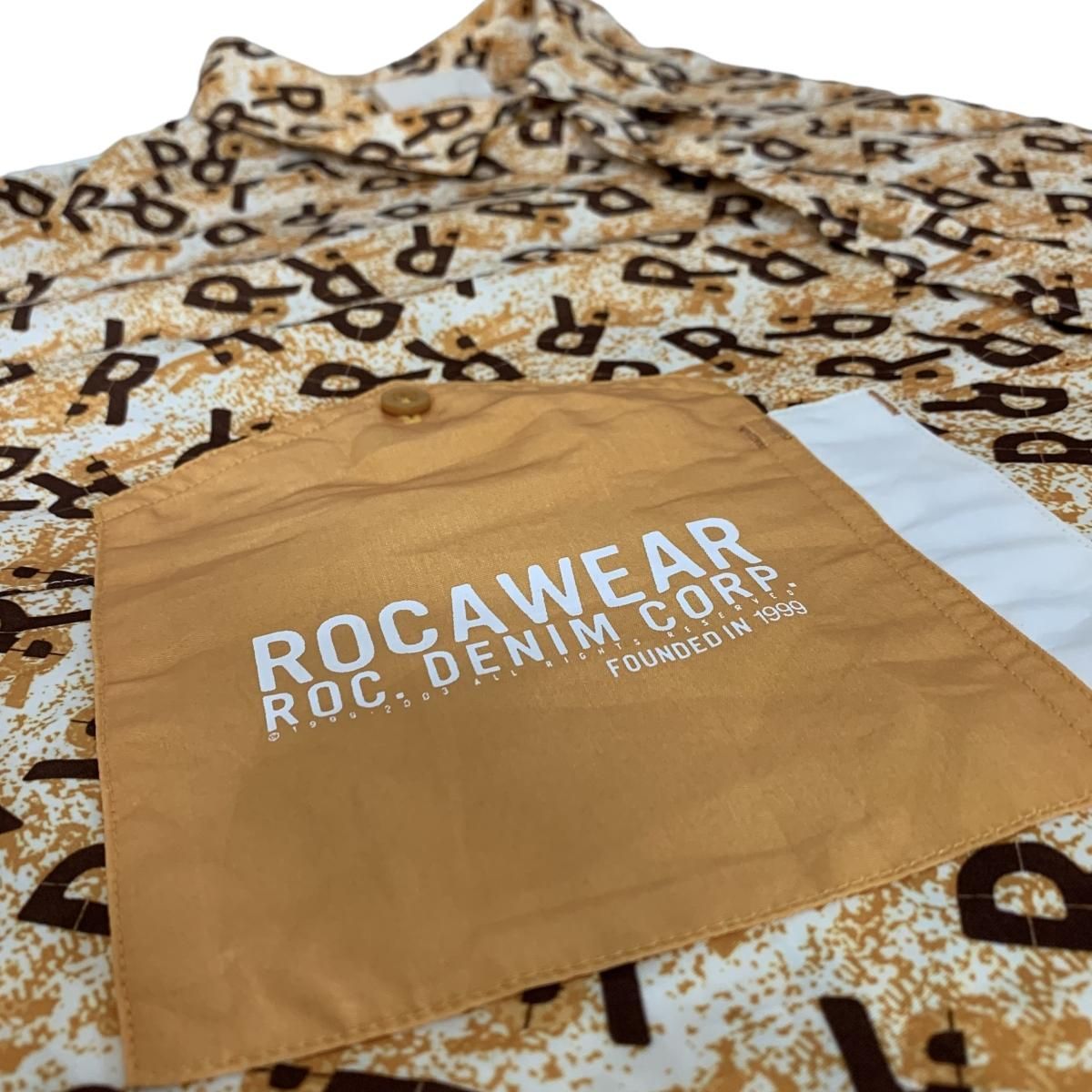 00s ROCA WEAR Polyester S/S Shirt 茶 2XL ロカウェア 半袖