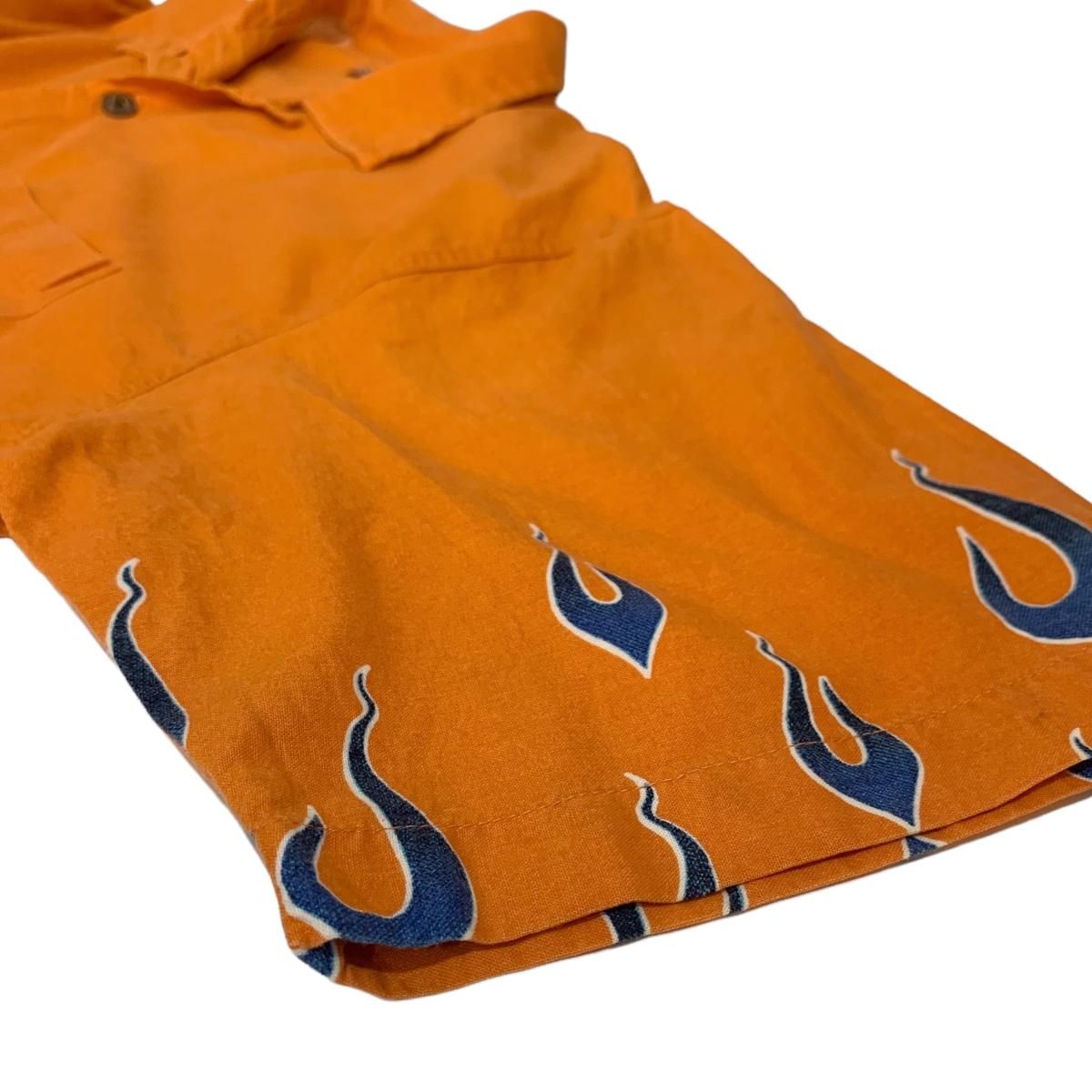 00s no boundaries Fire Pattern Open Collar S/S Shirt
