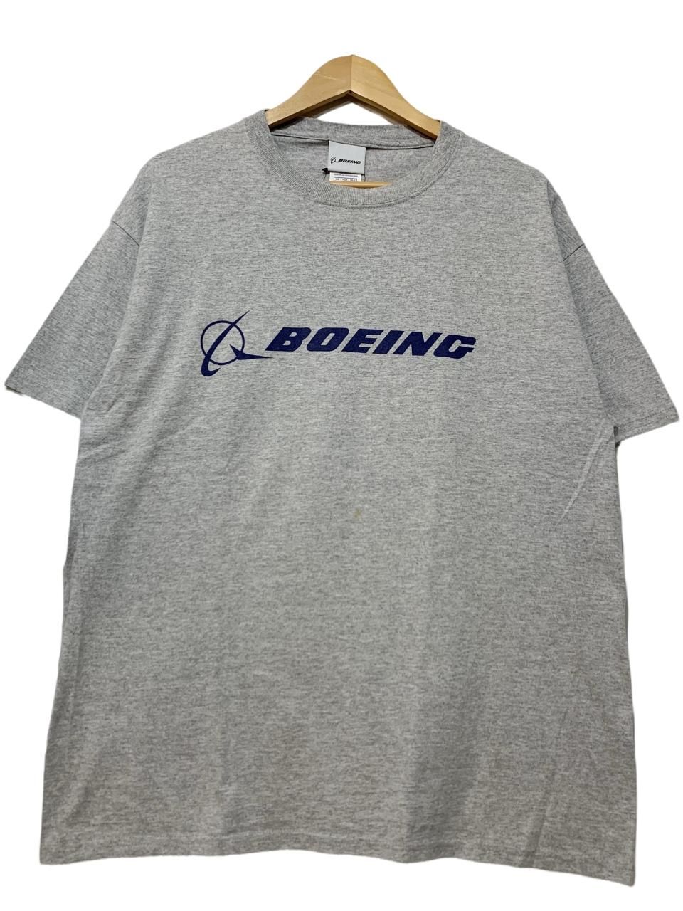 00s BOEING Logo S/S Tee 灰 L ボーイング 半袖 Tシャツ 飛行機
