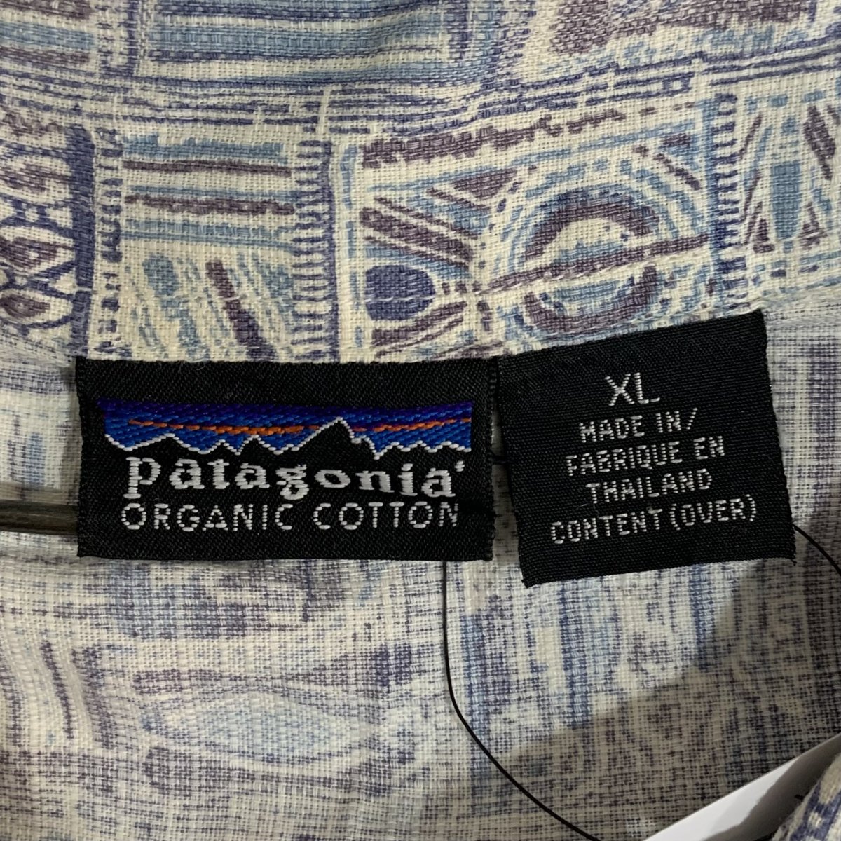 00年製 patagonia A/C Print Shirt 薄青 XL 00s パタゴニア ACシャツ