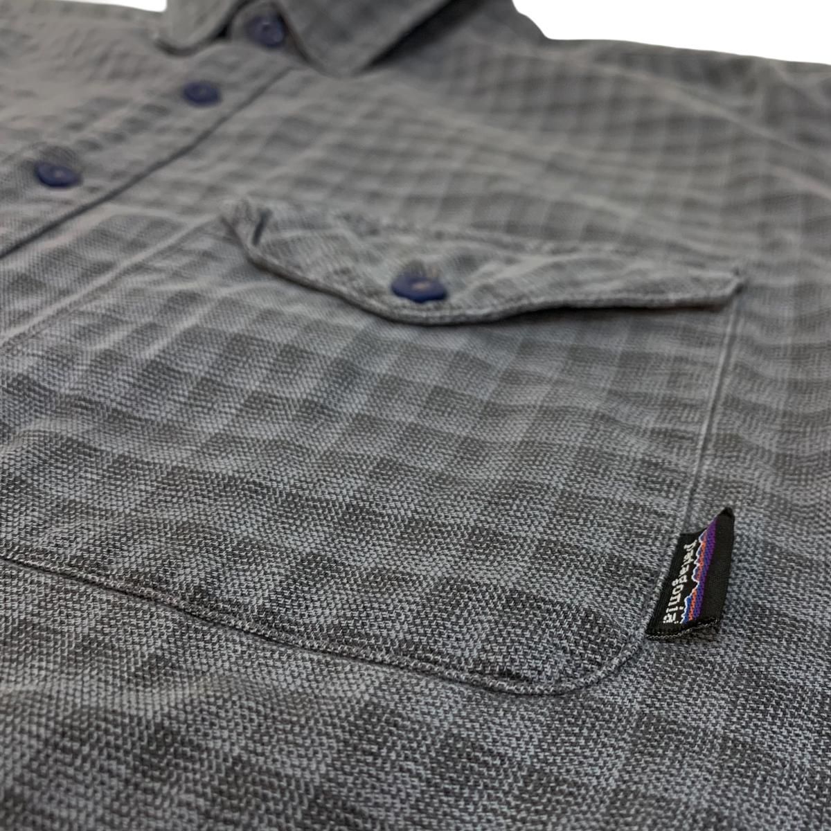 02年製 patagonia Check Cotton L/S Work Shirt 灰 L 00s 02年製 patagonia Check Cotton L/S Work Shirt 灰 L 00s