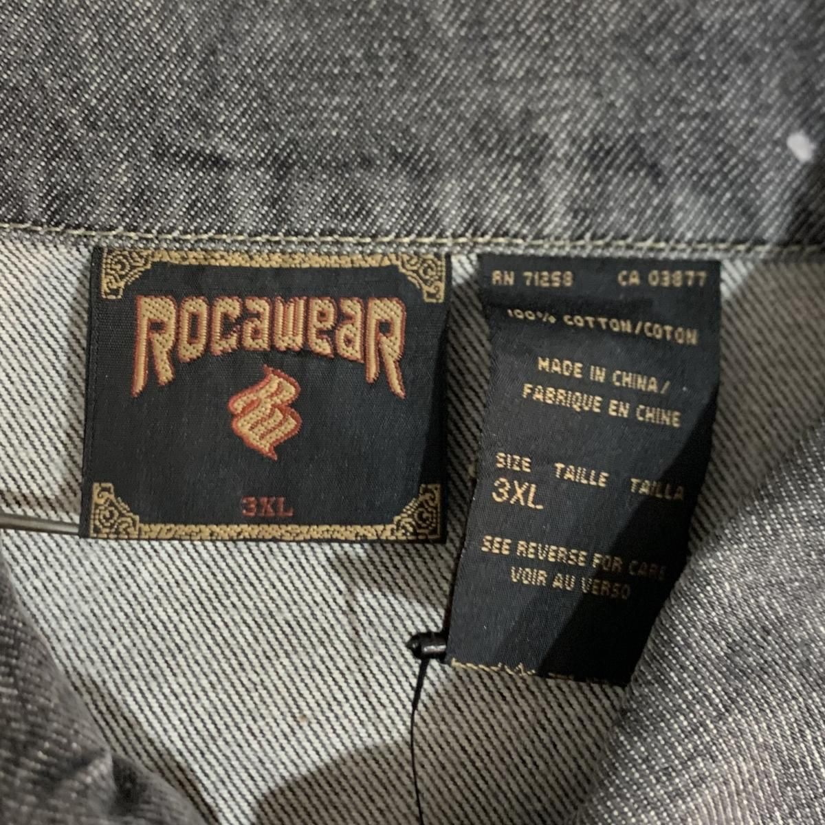 00s ROCA WEAR Zip-Up Black Denim Jacket 黒 XXXL ロカウェア 00s ROCA WEAR Zip-Up Black Denim Jacket 黒 XXXL ロカウェア