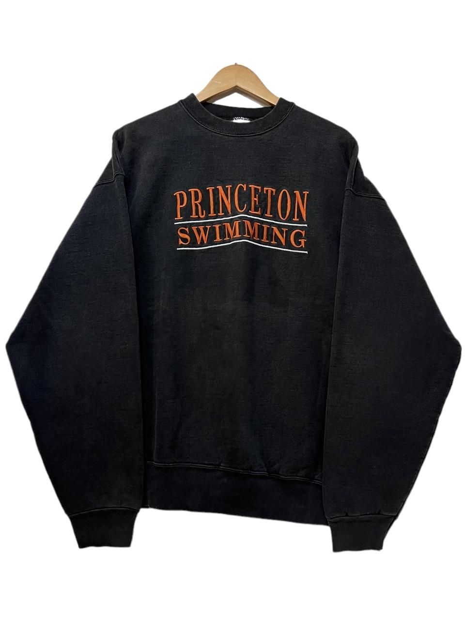 USA製 90s PRINCETON SWIMMING Logo Sweatshirt 黒 XL USA製 90s PRINCETON SWIMMING Logo Sweatshirt 黒 XL