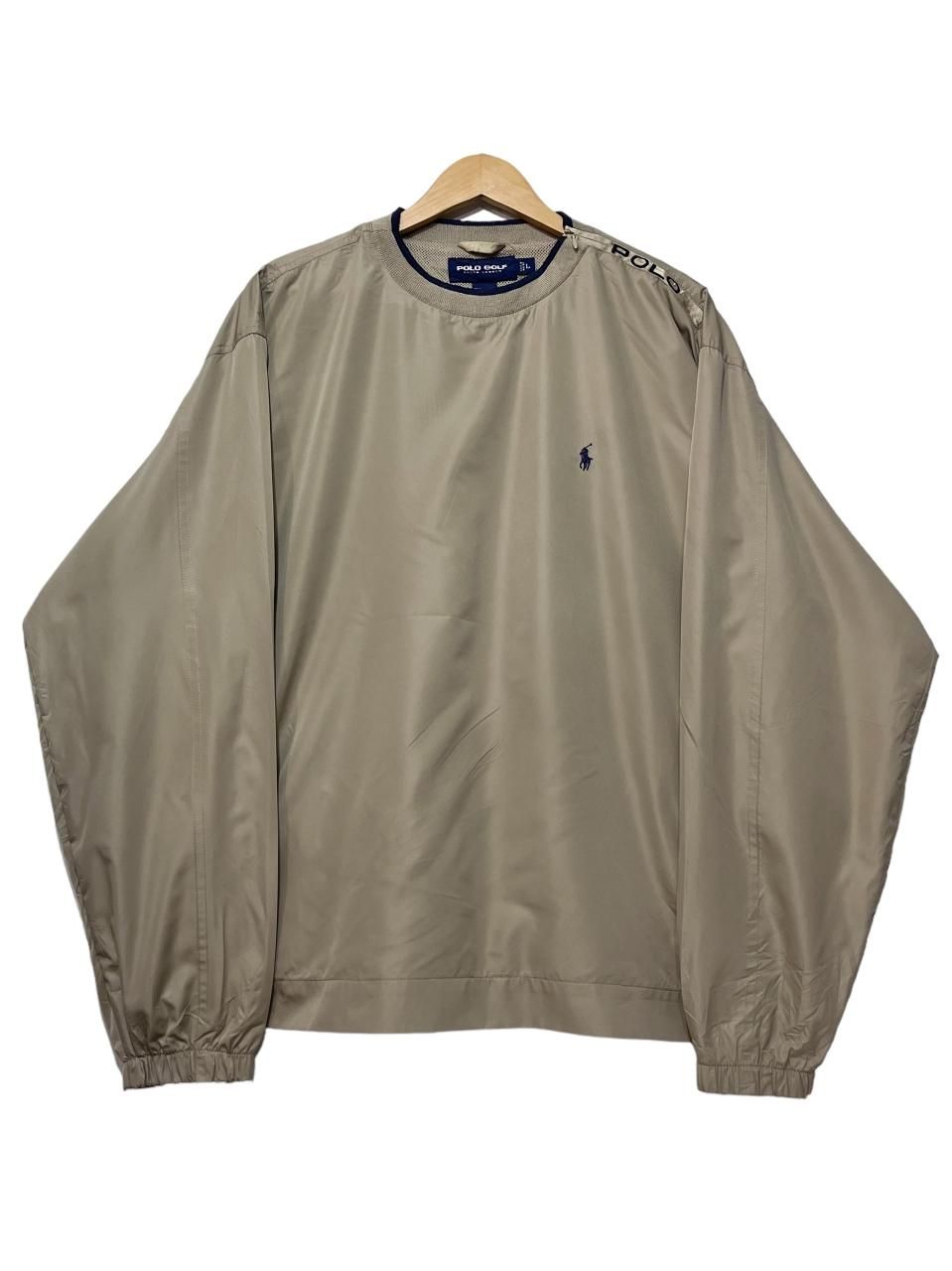 90s POLO GOLF Crew-Neck Nylon Pullover Jacket カーキ L ポロゴルフ ...