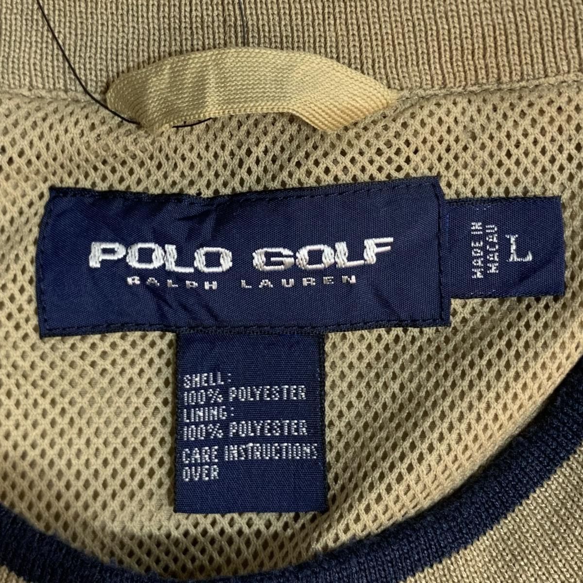 90s POLO GOLF Crew-Neck Nylon Pullover Jacket カーキ L 90s POLO GOLF Crew-Neck Nylon Pullover Jacket カーキ L