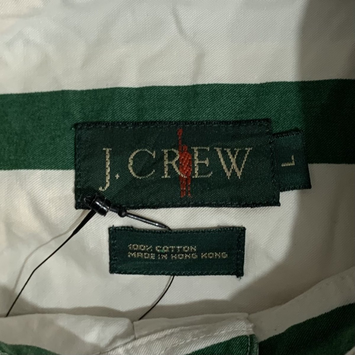 ジェイクルー J.Crew SLIM 半袖 オックスフォード ストライプシャツ メンズL /eaa327296
