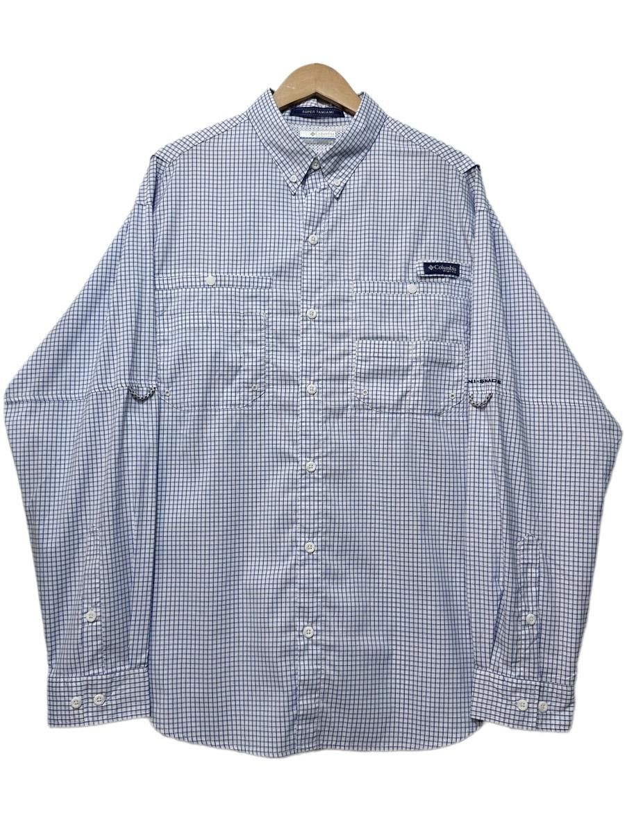 Columbia PFG Check L/S Fishing Shirt 青白 L コロンビア フィッシングシャツ 長袖 シャツ チェック柄 ブルー  古着 - NEWJOKE ONLINE STORE