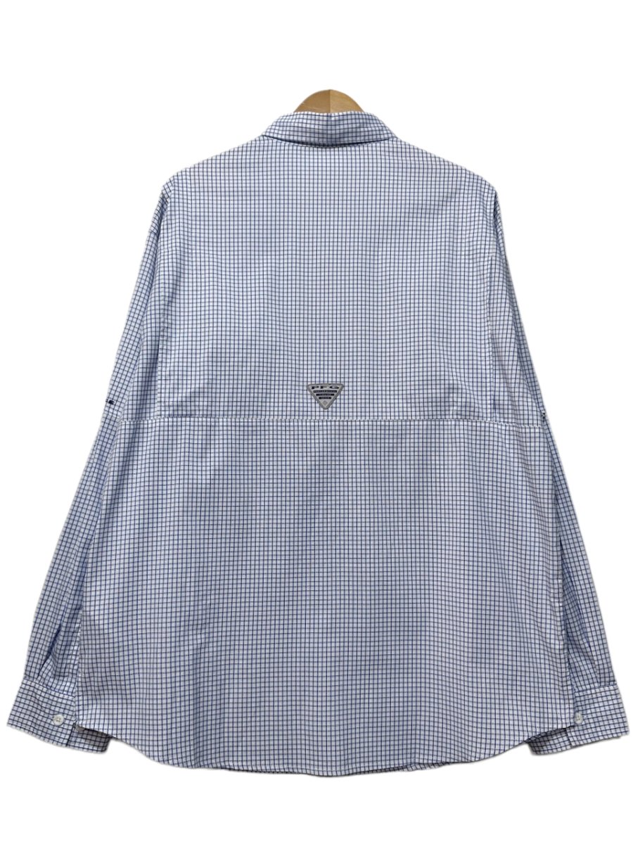 Columbia PFG Check L/S Fishing Shirt 青白 L コロンビア