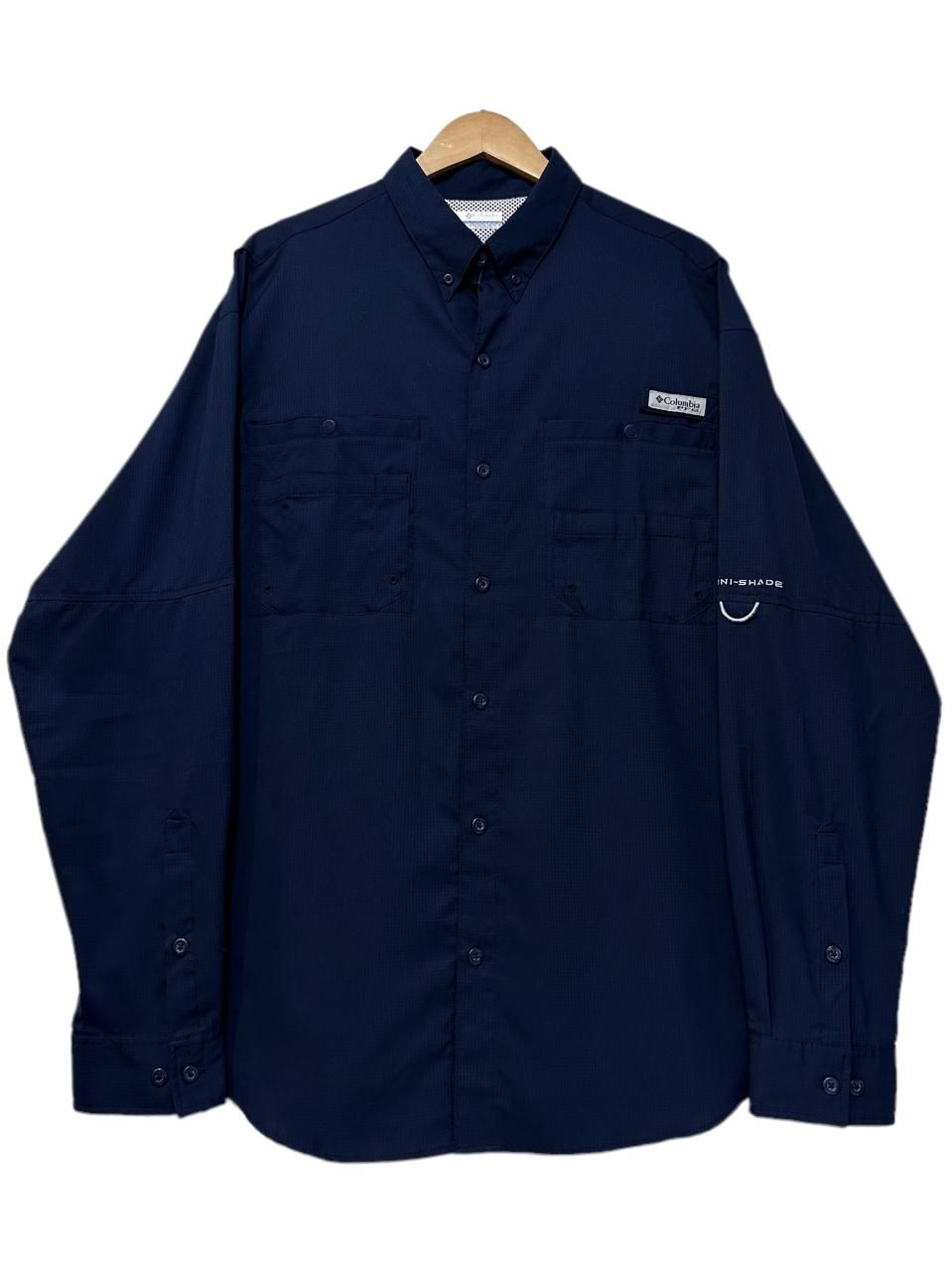 Columbia PFG L/S Fishing Shirt 紺 L コロンビア フィッシングシャツ ...