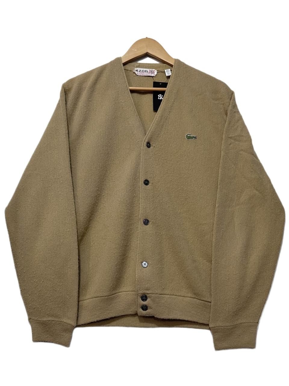 USA製 60s IZOD OF LONDON LACOSTE Acrylic knit Cardigan ベージュ L アイゾッド ラコステ  アクリル ニット カーディガン 糸巻きタグ 古着 - NEWJOKE ONLINE STORE