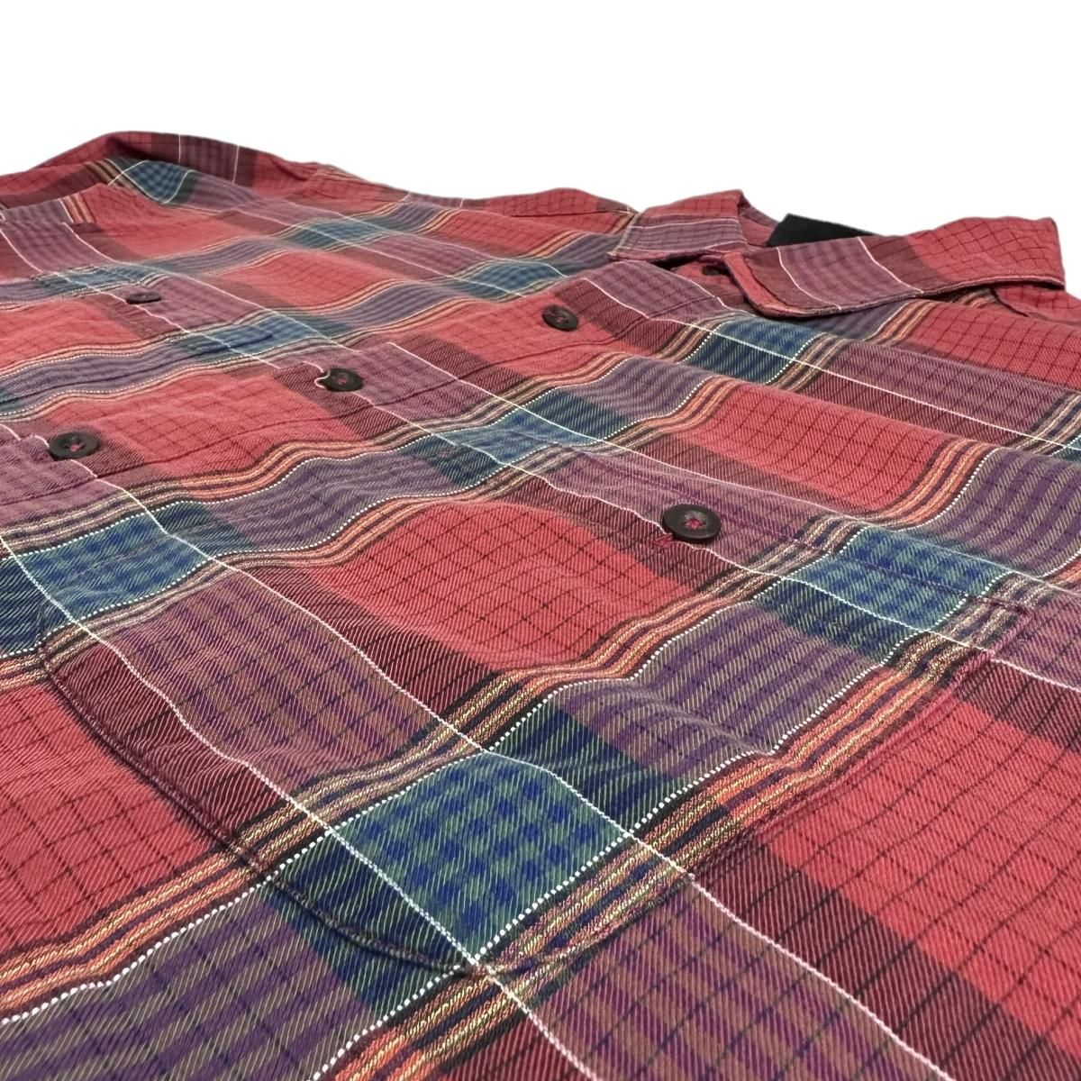 90s patagonia Check Cotton L/S Shirt 赤 M パタゴニア 長袖