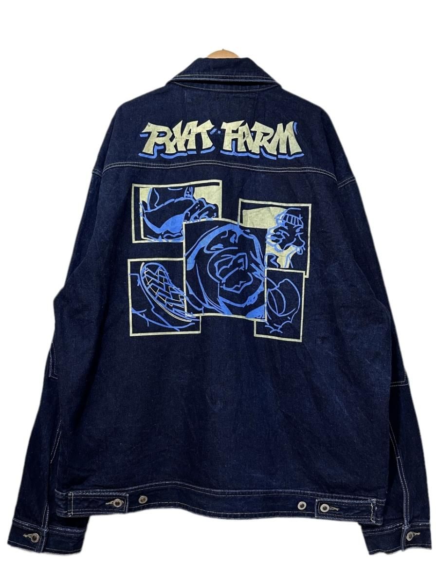 00s PHAT FARM Denim Jacket 紺 XXXL ファットファーム デニム 