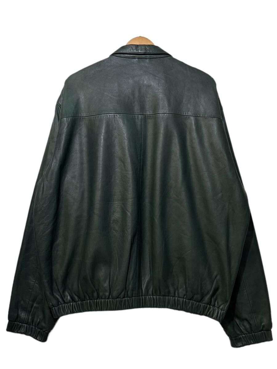 90s Polo Ralph Lauren Leather Drizzler Jacket 深緑 L ポロラルフ 