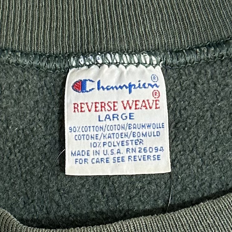 90s Champion reverse weave black L 目有り