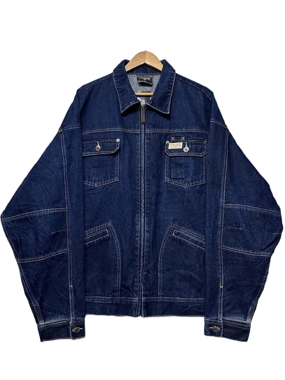 00s ROCA WEAR Zip-Up Denim Jacket 紺 2XL ロカウェア デニム