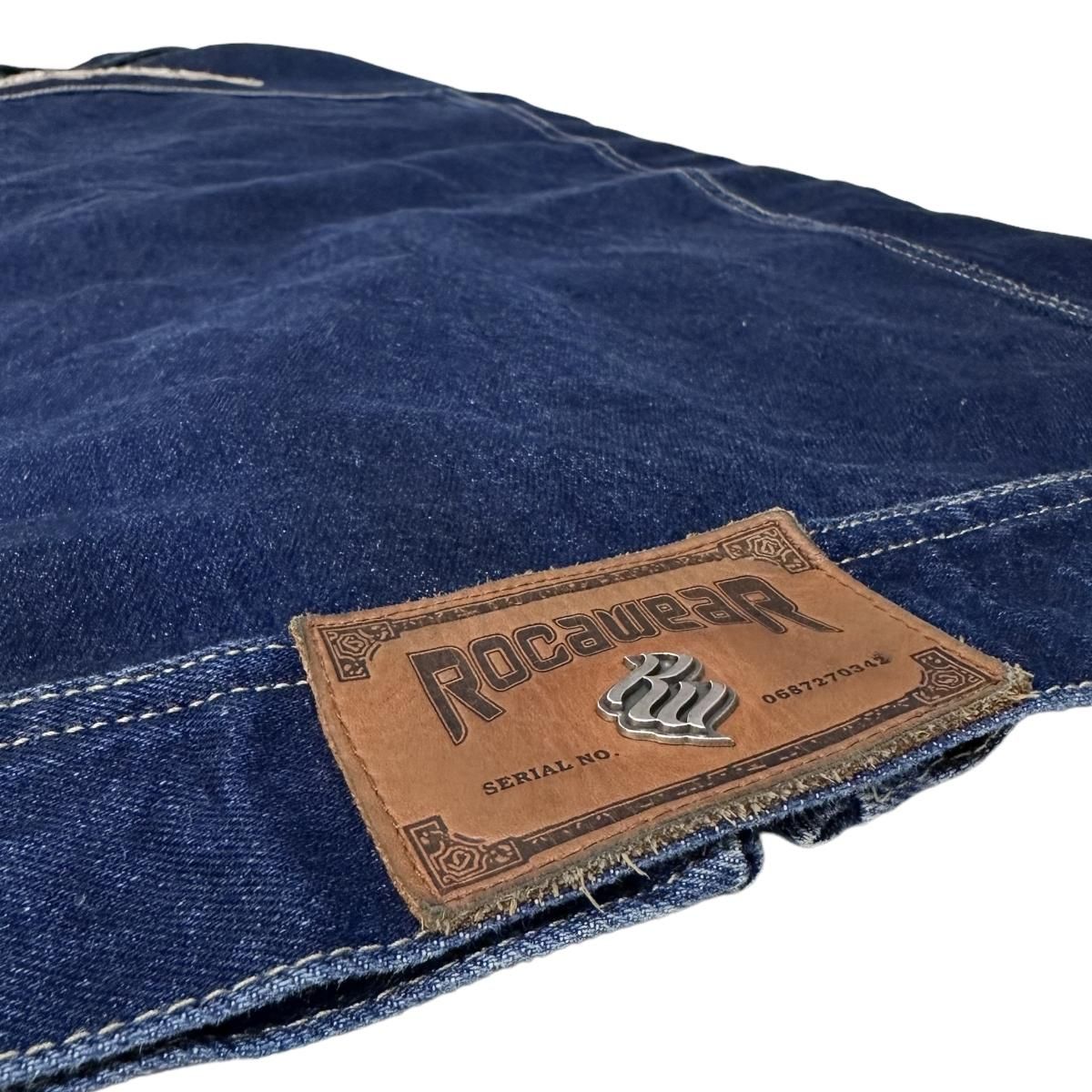 00s ROCA WEAR Zip-Up Black Denim Jacket 黒 XXXL ロカウェア