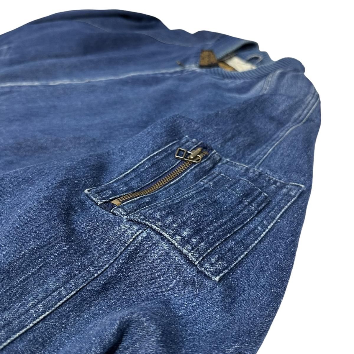 80s Eddie Bauer Denim MA-1 Jacket 紺 XL 黒タグ エディー 80s Eddie Bauer Denim MA-1 Jacket 紺 XL 黒タグ エディー
