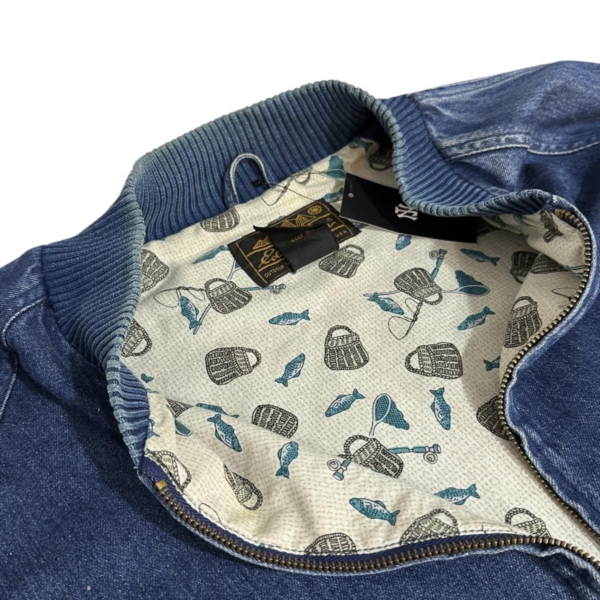 80s Eddie Bauer Denim MA-1 Jacket 紺 XL 黒タグ エディー 80s Eddie Bauer Denim MA-1 Jacket 紺 XL 黒タグ エディー