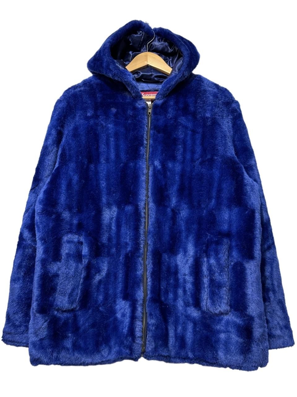 supreme faux fur hooded zip jacket