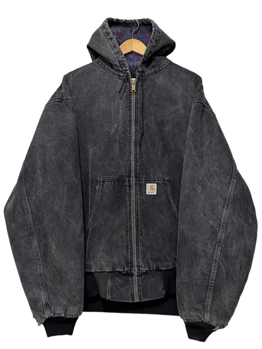 USA製 90s Carhartt Blanket Lined Black Denim Active Jacket 黒 XXL ...