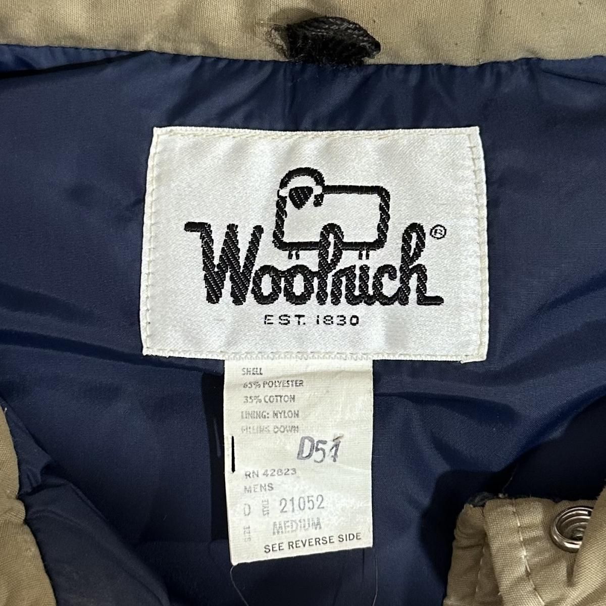 70s WOOLRICH Down Vest カーキ紺 M ウールリッチ ダウンベスト