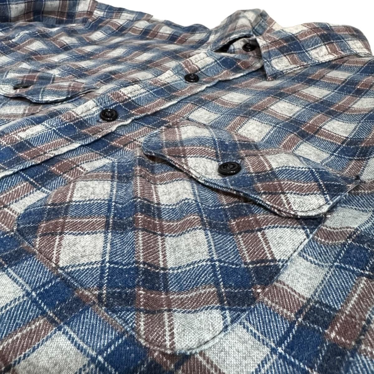 USA製 80s FIVE BROTHER Quilting Lined Flannel L/S Shirt 青茶 USA製 80s FIVE BROTHER Quilting Lined Flannel L/S Shirt 青茶