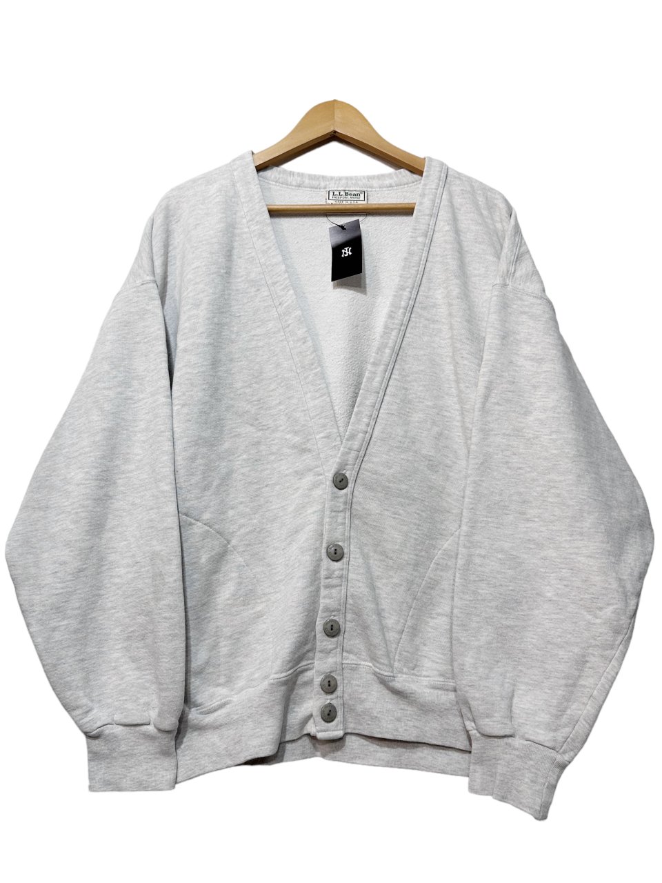 USA製 90s L.L.Bean × Russell Athletic Cotton Sweat Cardigan 灰 L