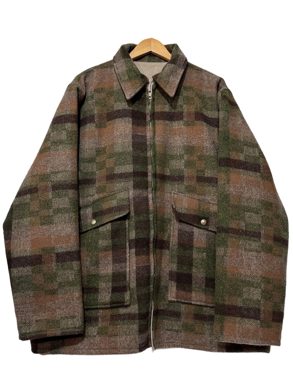 USA製 80s L.L.Bean Reversible Wool Hunting Jacket オリーブ カーキ ...