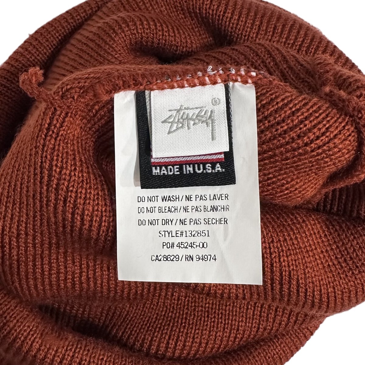 新品 USA製 STUSSY Stock FA17 Cuff Beanie (RUST) ステューシー