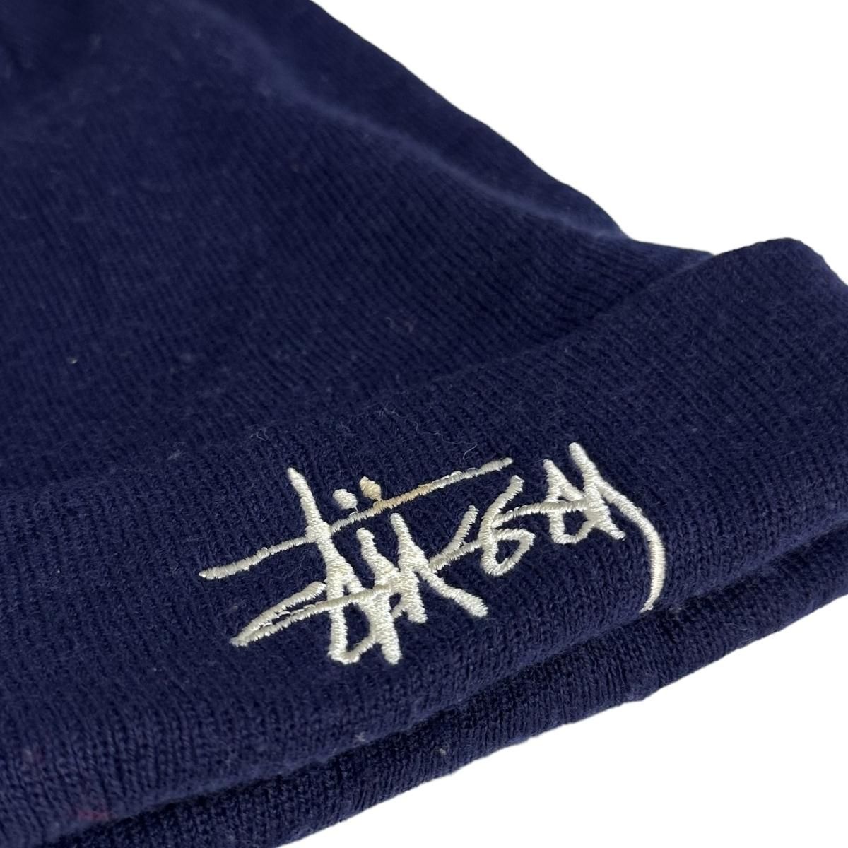 90s OLD STUSSY Long Knit Cap 紺 オールドステューシー ロング ニット