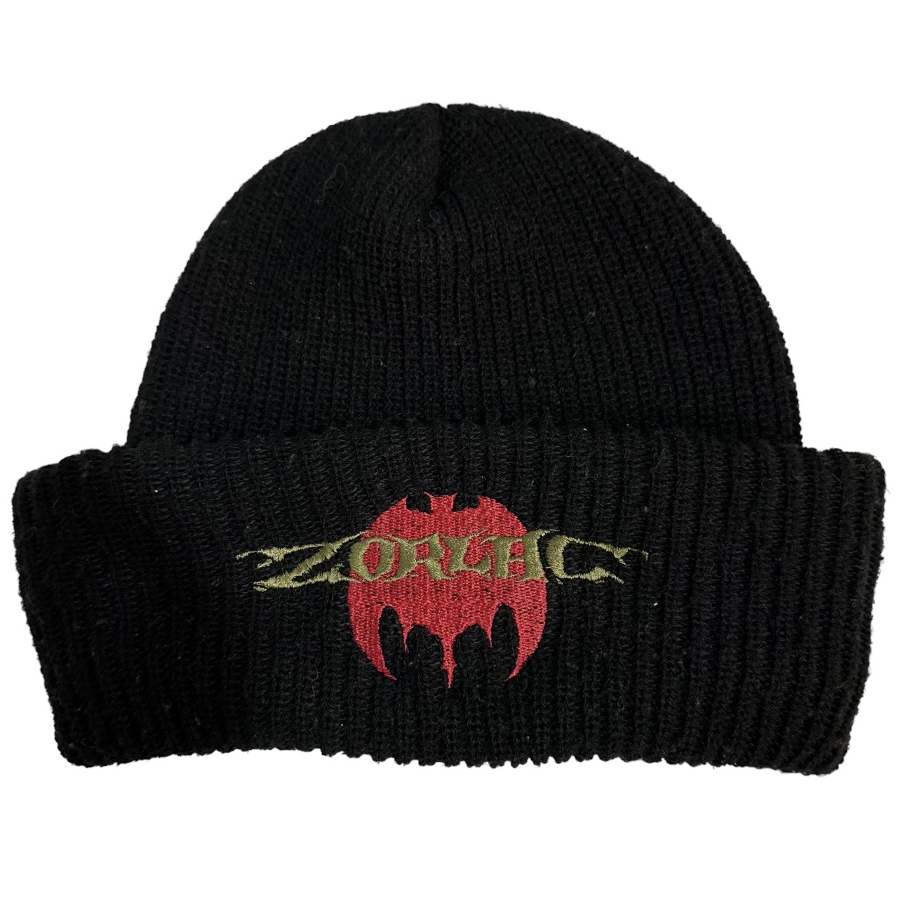90s ZORLAC Logo Knit Cap 黒 ゾーラック ニットキャップ ビーニー OLD 