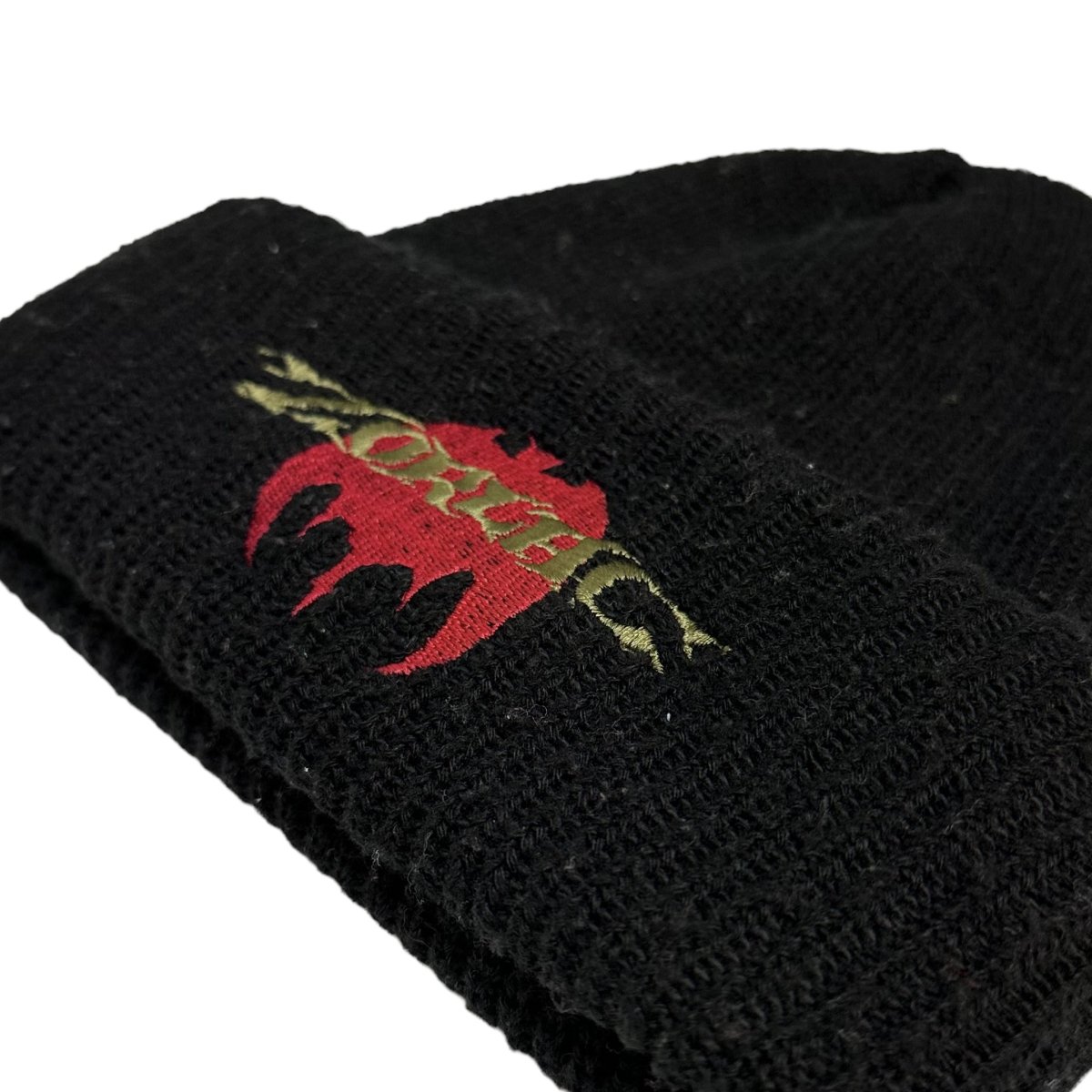 90s ZORLAC Logo Knit Cap 黒 ゾーラック ニットキャップ ビーニー OLD