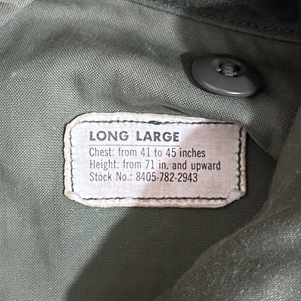 60s US ARMY M-65 Field Jacket オリーブ Long-Large 米軍実物