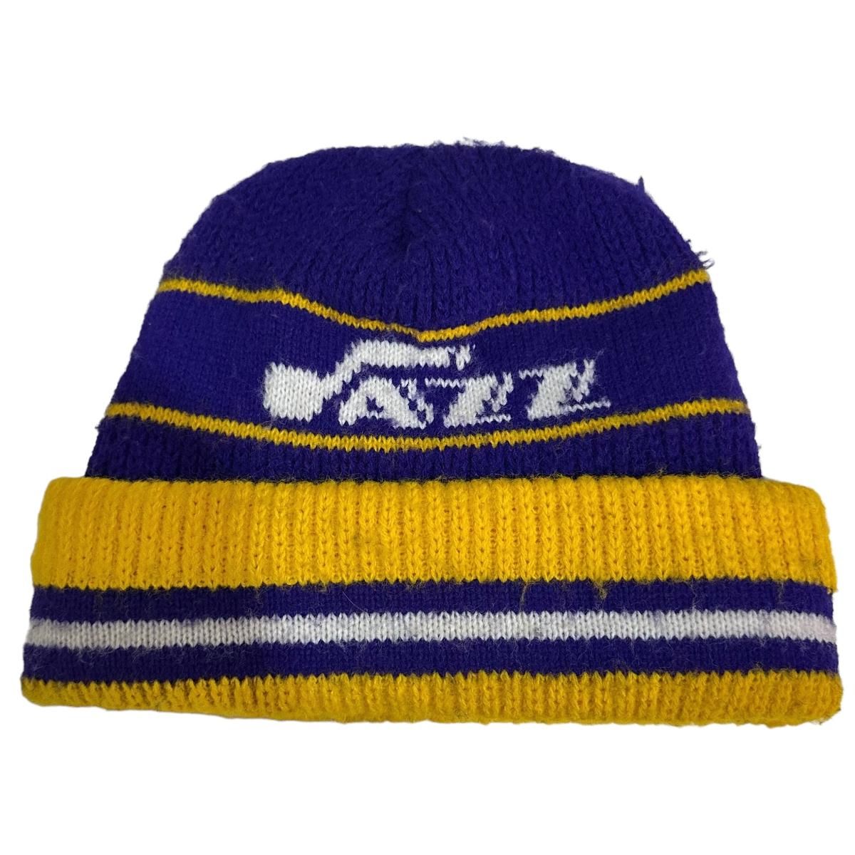 90s UTAH JAZZ Logo Knit Cap 紫黄 ユタジャズ ニットキャップ 90s UTAH JAZZ Logo Knit Cap 紫黄 ユタジャズ ニットキャップ