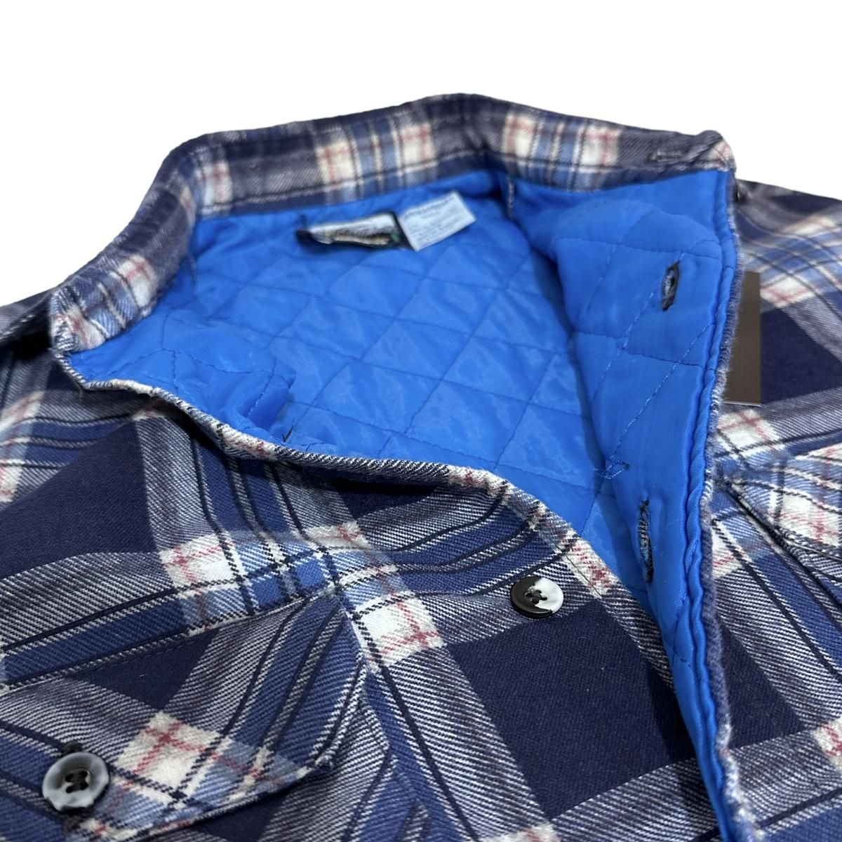 USA製 90s Field Master Quilting Lined Flannel L/S Shirt 青紺 USA製 90s Field Master Quilting Lined Flannel L/S Shirt 青紺