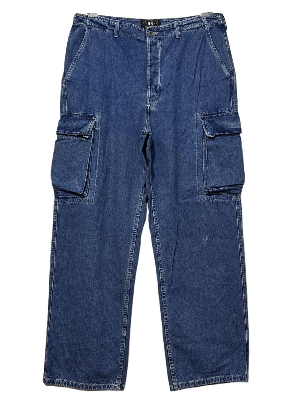 USA製 90s RRL Denim Cargo Pants 青 W37×L30 ダブルアールエル デニム 