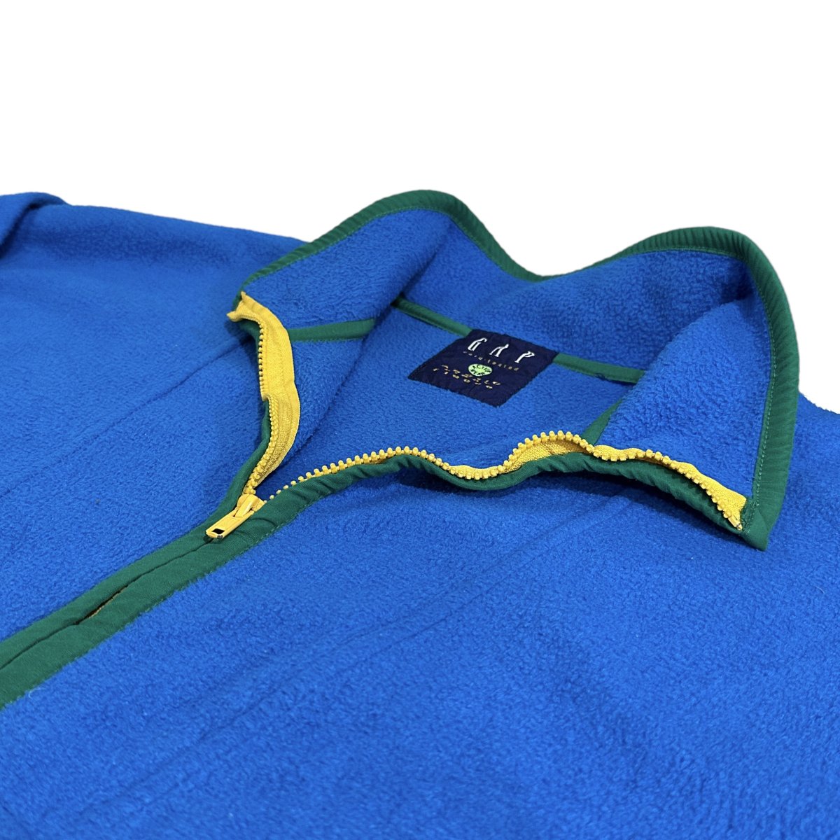 90s OLD GAP Half-Zip Fleece Jacket 青 XL オールドギャップ フリース