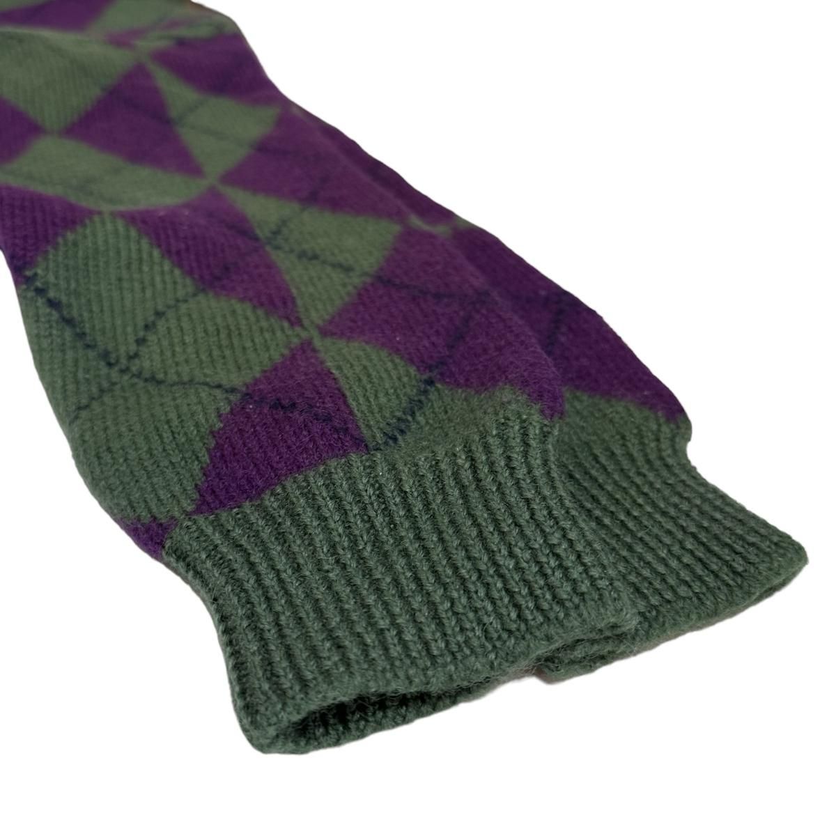 90s NAUTICA Argyle Pattern Wool Knit 緑紫 L ノーティカ 90s NAUTICA Argyle Pattern Wool Knit 緑紫 L ノーティカ