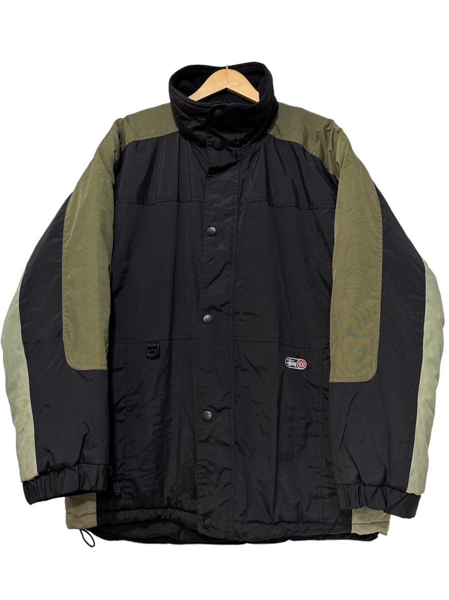 00s OLD STUSSY Nylon Padding Jacket 黒 L オールドステューシー