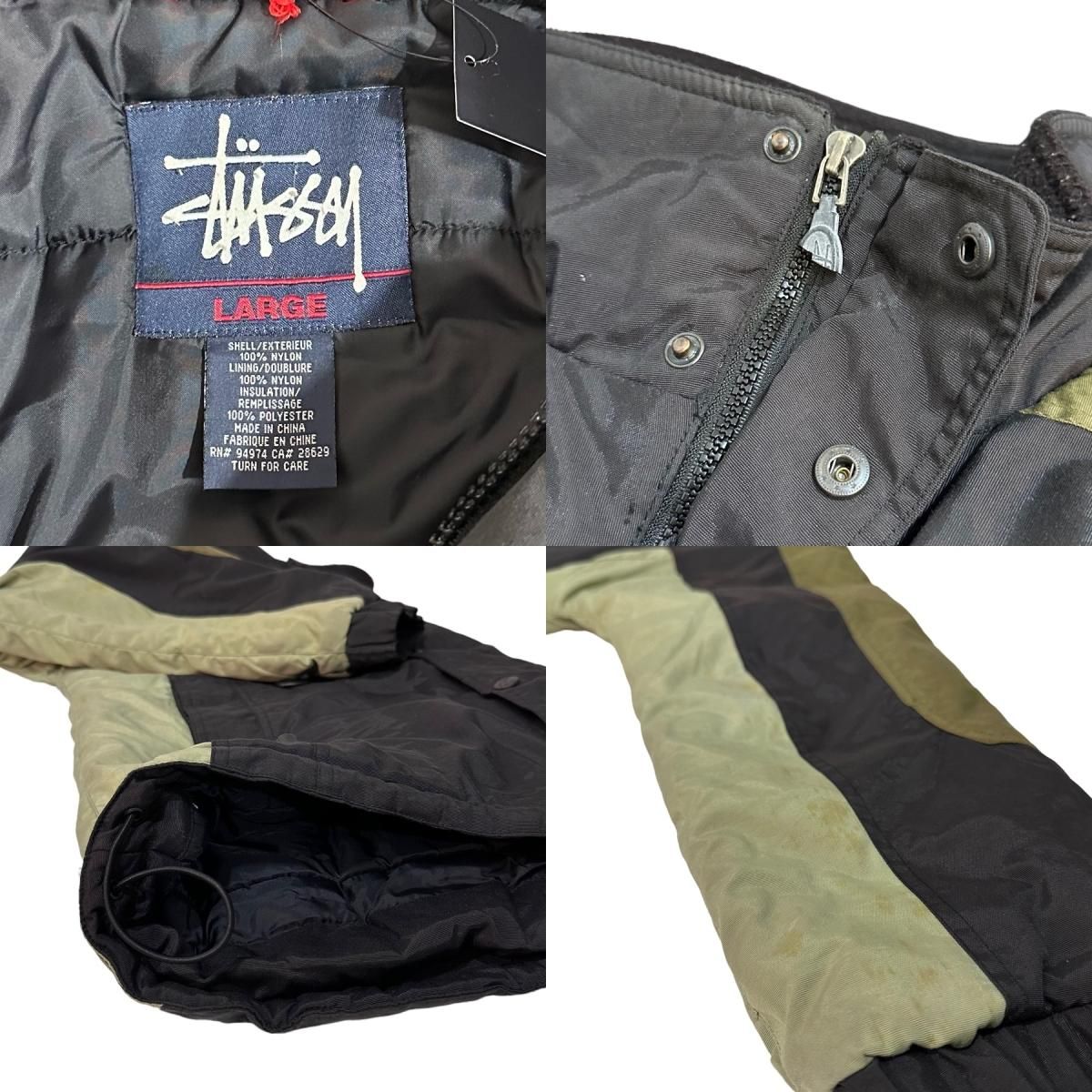00s OLD STUSSY Nylon Padding Jacket 黒 L オールド 00s OLD STUSSY Nylon Padding Jacket 黒 L オールド