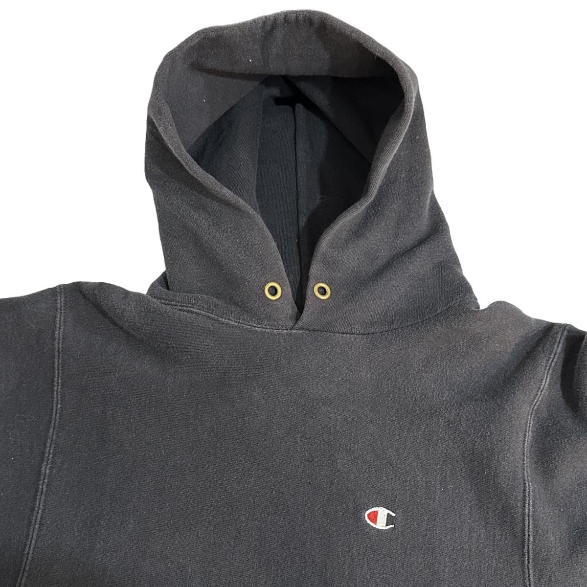 USA製 90s Champion R/W Sweat Hoodie 黒 M 刺繍タグ USA製 90s Champion R/W Sweat Hoodie 黒 M 刺繍タグ