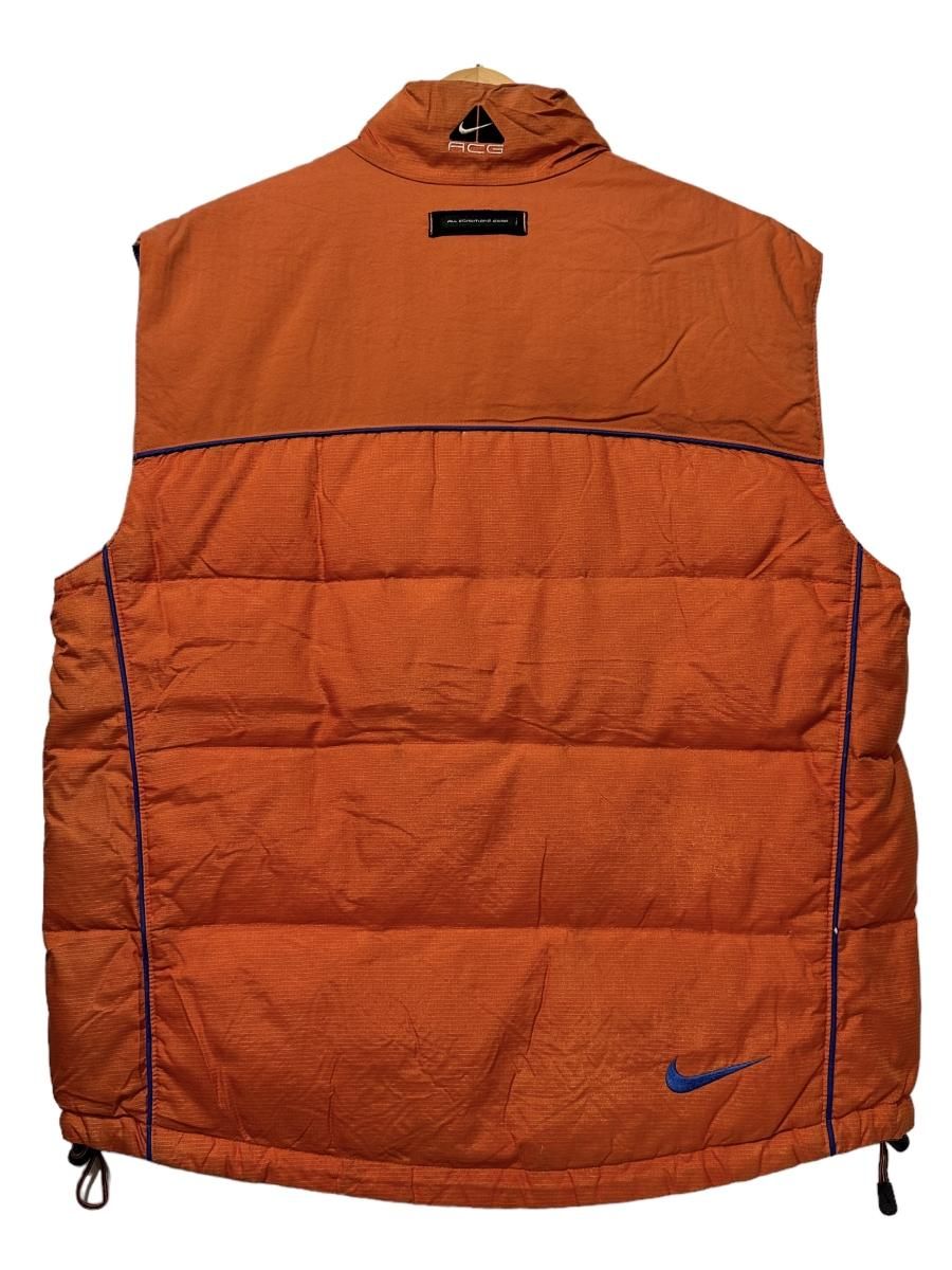 97年製 NIKE ACG Logo Down Vest オレンジ青 L 90s ナイキ